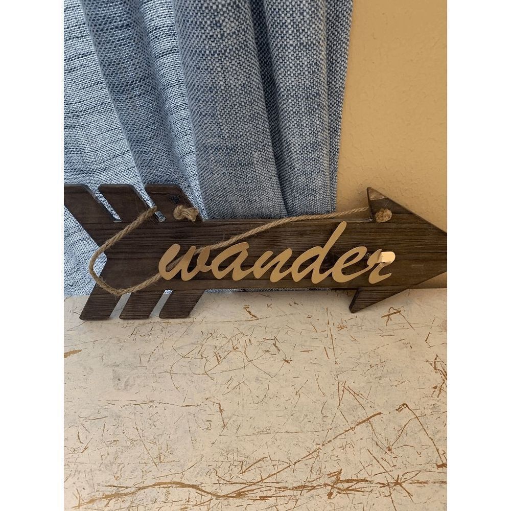 Wander 20" Wood Arrow Plaque Decor